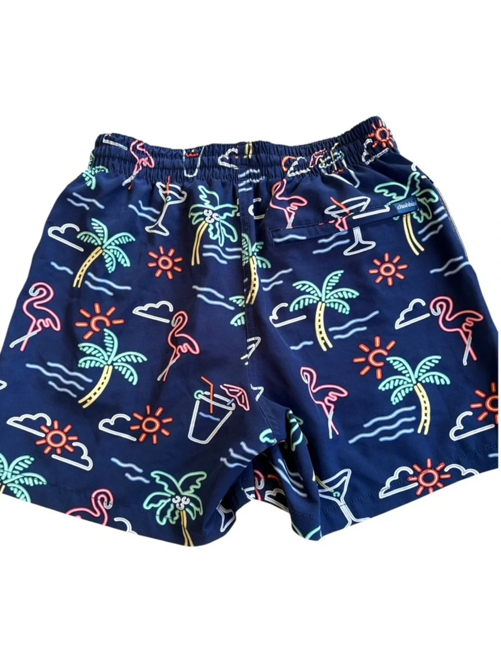 EUC Chubbies Classic Swim Trunks Neon Lights Size Small